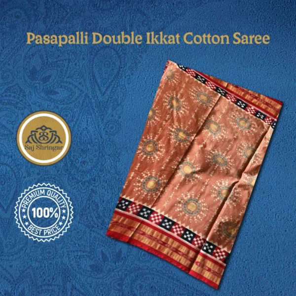 Pasapalli Double Ikkat Cotton Saree