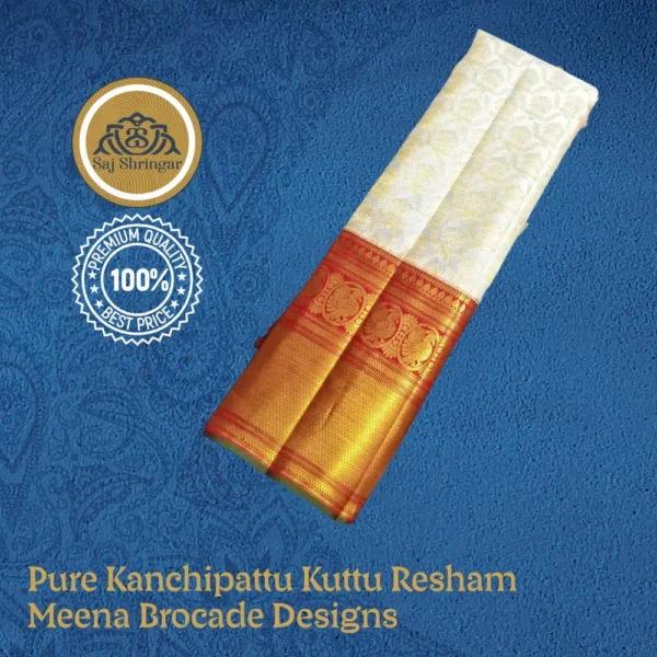 Pure Kanchipattu Kuttu Resham Meena Brocade Designs 