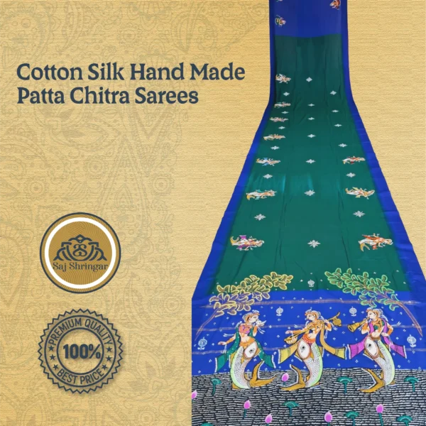 Cotton Silk Hand Made Patta Chitra Sarees