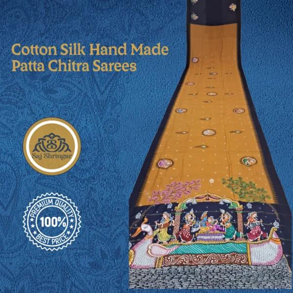Cotton Silk Hand Made Patta Chitra Sarees