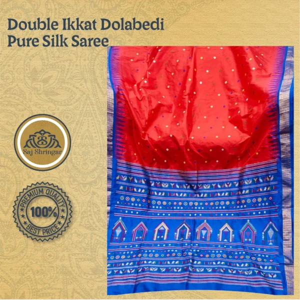Double ikkat Dolabedi Pure Silk Saree
