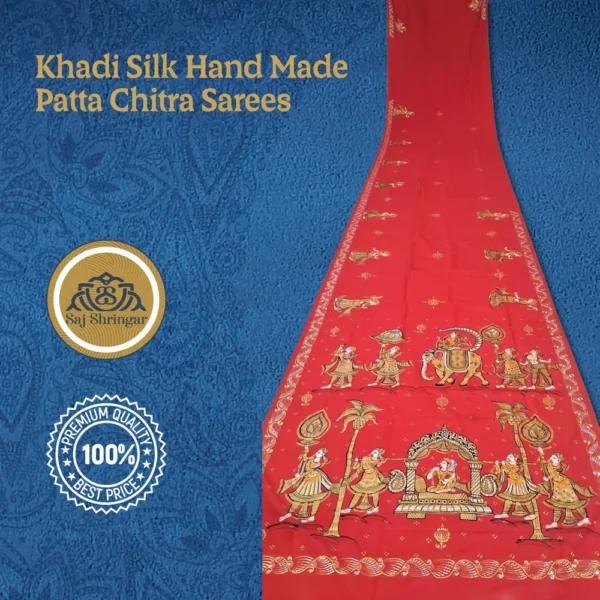 Khadi Silk Hand Made Patta Chitra Sarees 