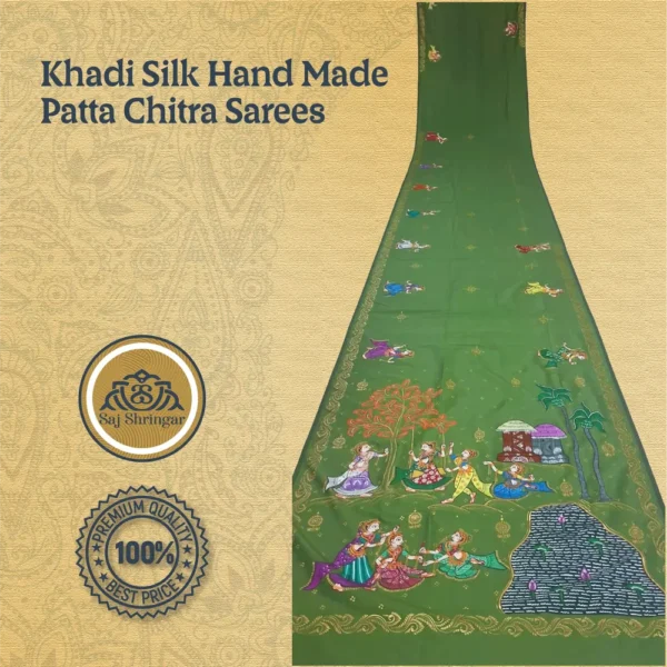 Khadi Silk Hand Made Patta Chitra Sarees 