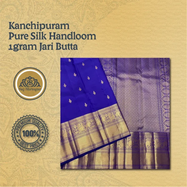 Kanchipuram Pure Silk Handloom 1gram Jari Butta