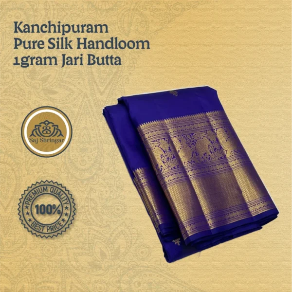 Kanchipuram Pure Silk Handloom 1gram Jari Butta