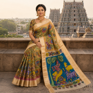 Pen Kalamkari Saree, Andhra Pradesh SSPKS0002