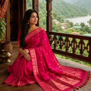 Rani Pink/Fushia Silk Saree SSAS0004