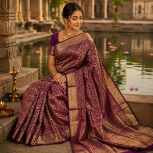 Regal Purple & Gold Saree SSK0028
