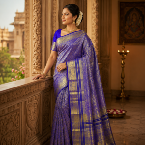 Magnificient Royal Blue Saree SSK0029