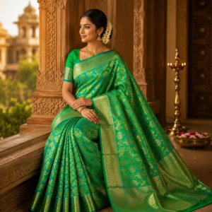 Emerald-green Saree SSK0030